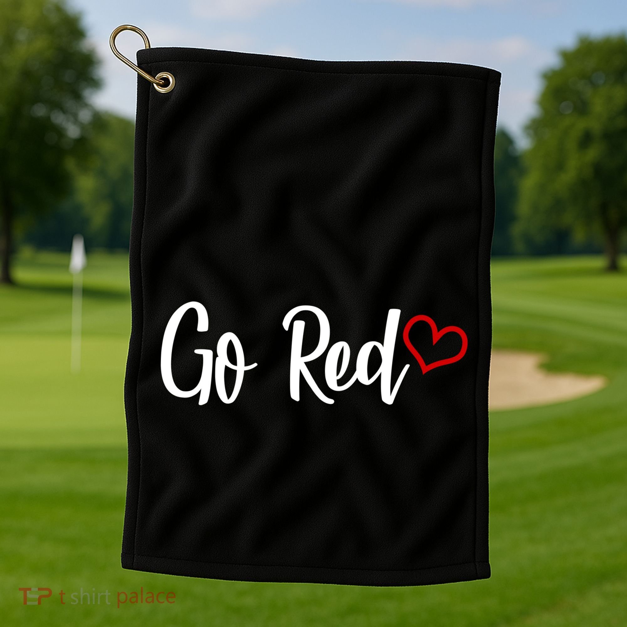 Go Red Heart Health Awareness Logo Golf Towel