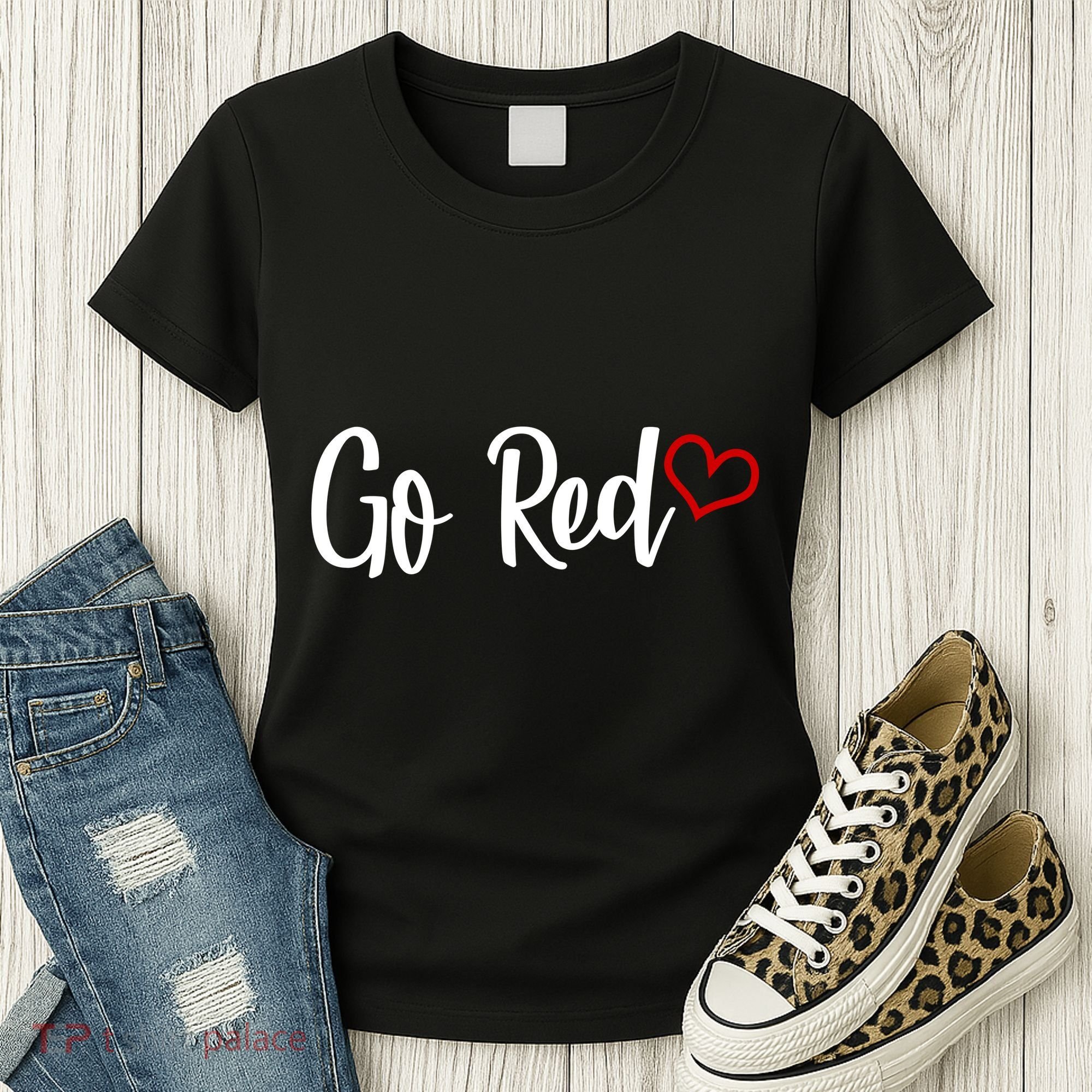 Go Red Heart Health Awareness Logo Women's T-Shirt