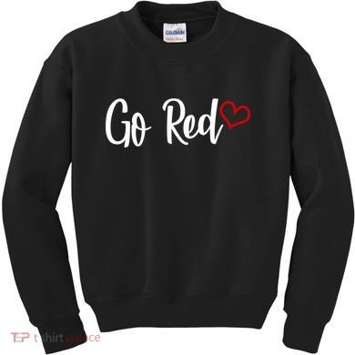 Go Red Heart Health Awareness Logo Kids Sweatshirt