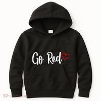 Go Red Heart Health Awareness Logo Kids Hoodie thumb 0