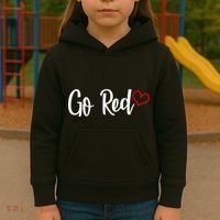 Go Red Heart Health Awareness Logo Kids Hoodie thumb 3