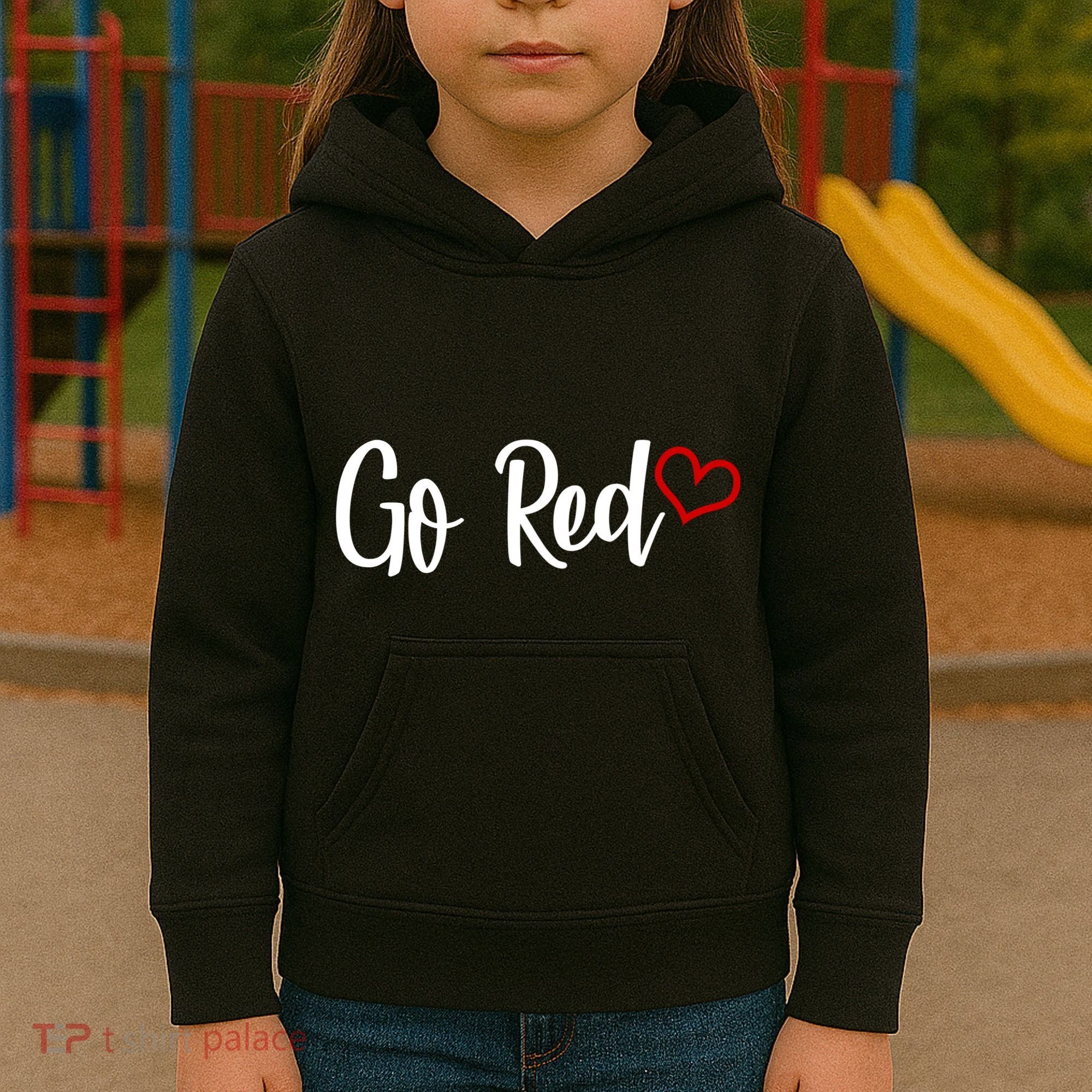 Go Red Heart Health Awareness Logo Kids Hoodie