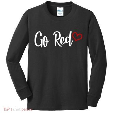 Go Red Heart Health Awareness Logo Kids Long Sleeve Shirt