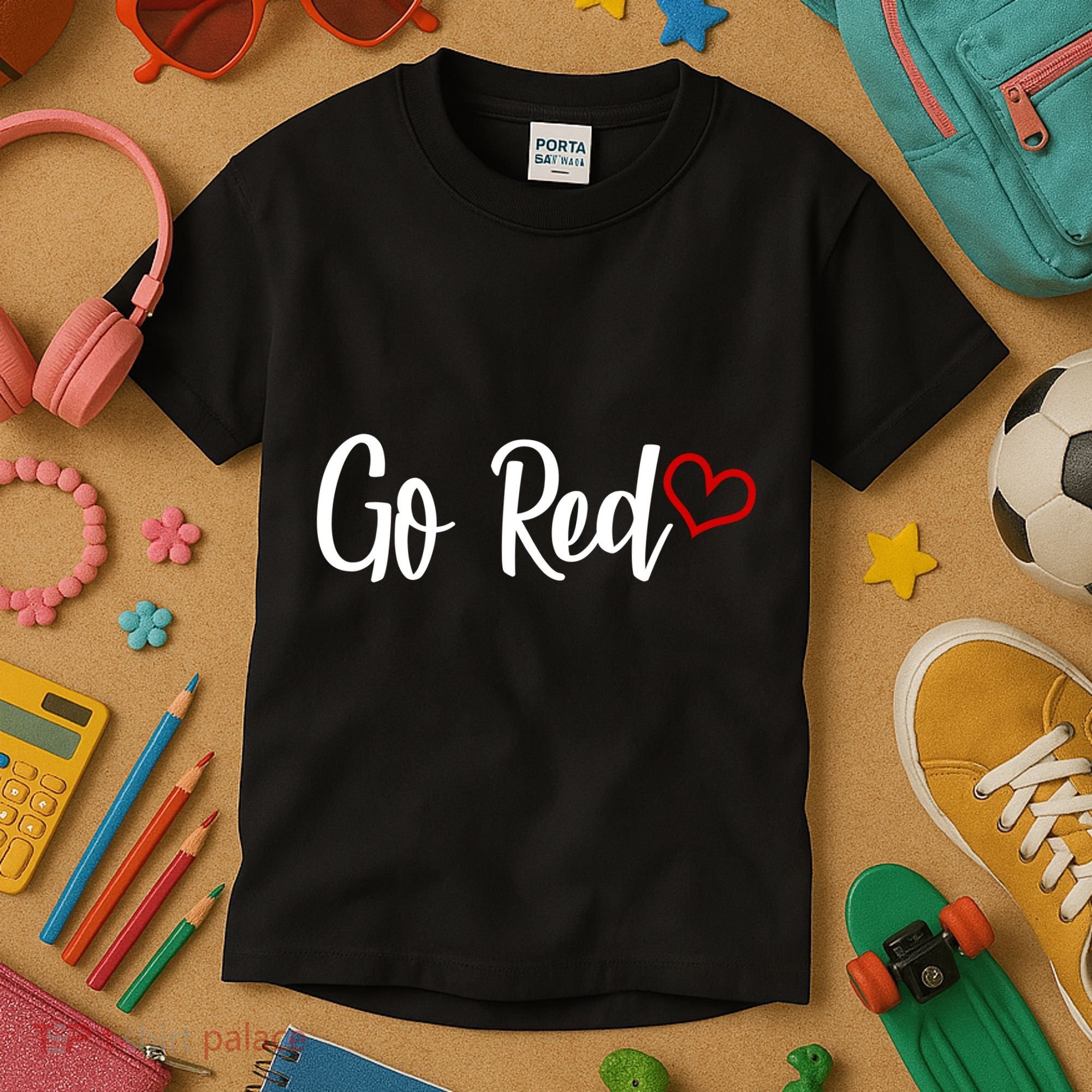Go Red Heart Health Awareness Logo Kids T-Shirt