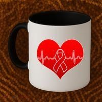 Go Red Heart Health Awareness Pulse Coffee Mug thumb 2
