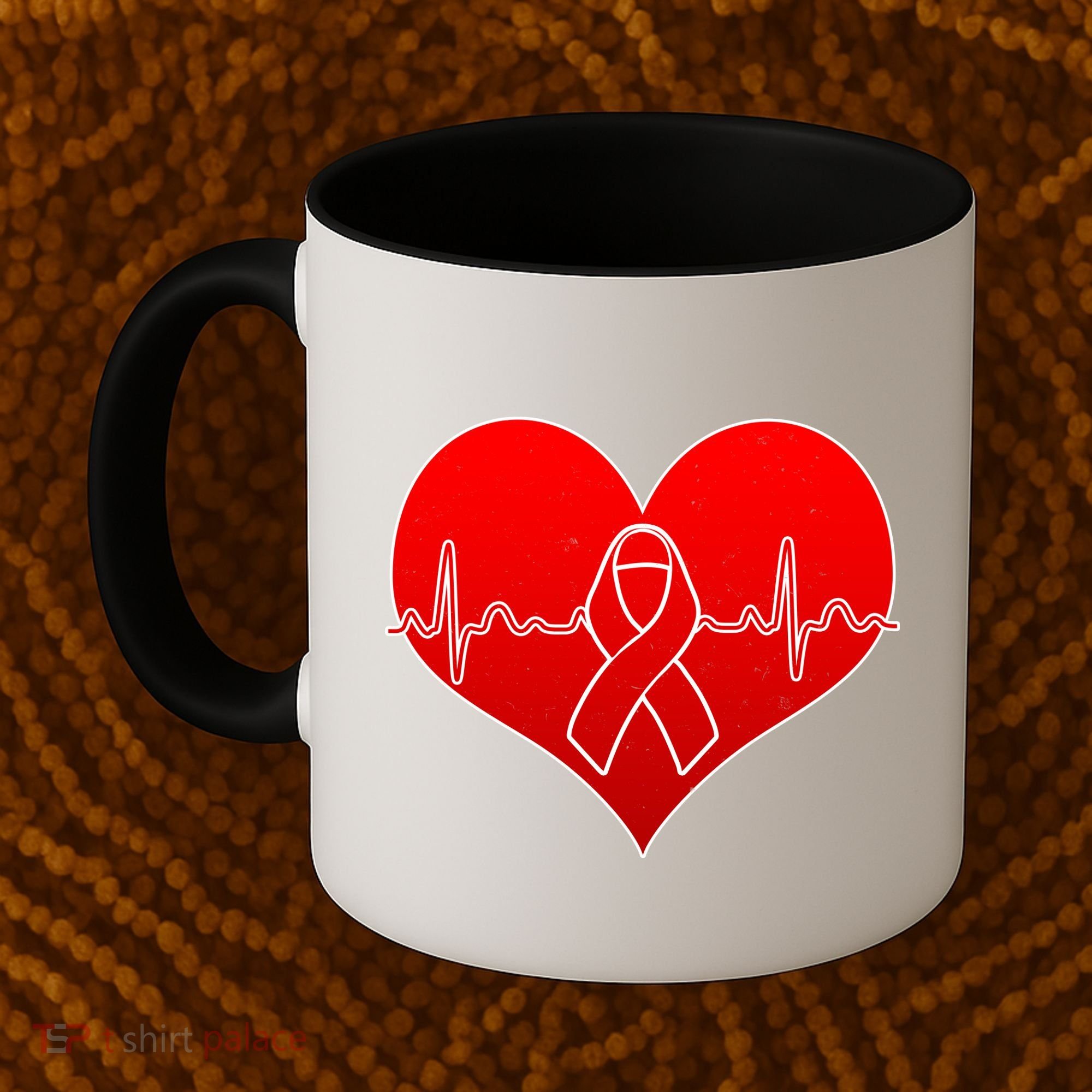 Go Red Heart Health Awareness Pulse Coffee Mug