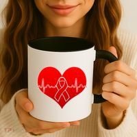 Go Red Heart Health Awareness Pulse Coffee Mug thumb 3