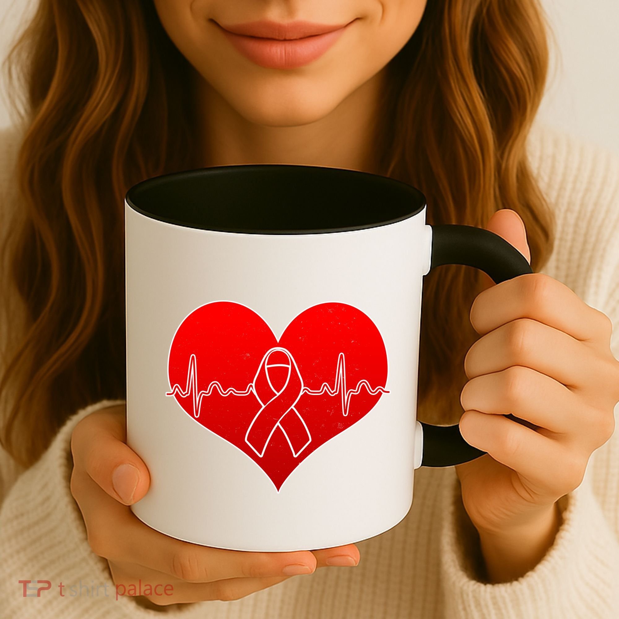 Go Red Heart Health Awareness Pulse Coffee Mug