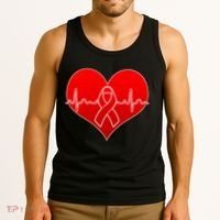 Go Red Heart Health Awareness Pulse Tank Top thumb 3