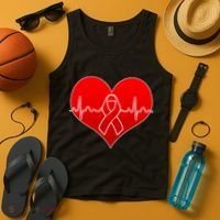Go Red Heart Health Awareness Pulse Tank Top thumb 4
