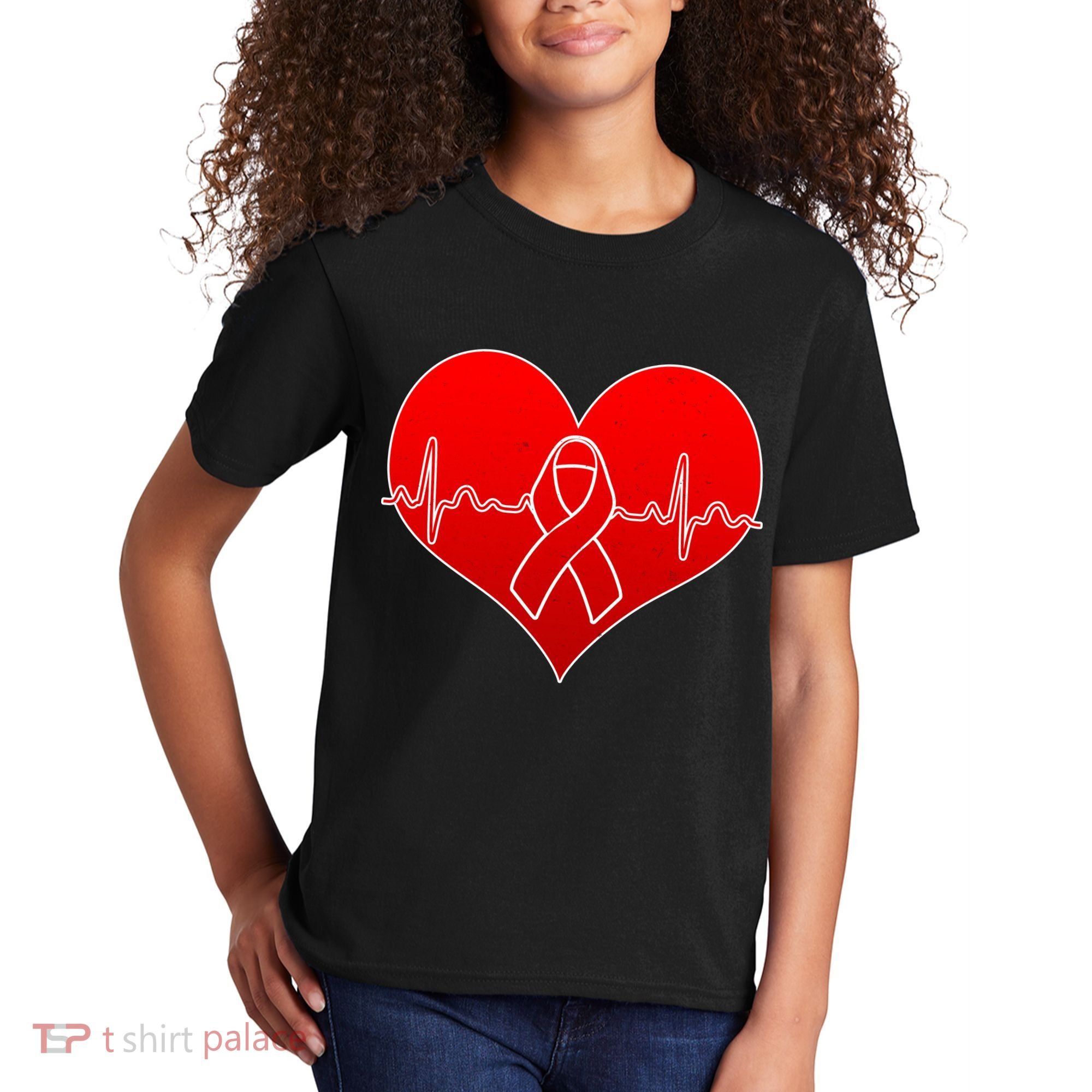 Go Red Heart Health Awareness Pulse Kids T-Shirt