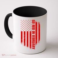 Go Red In February Heart Disease Awareness Flag Coffee Mug thumb 0