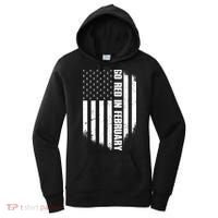 Go Red In February Heart Disease Awareness Flag Women's Hoodie thumb 0