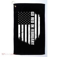 Go Red In February Heart Disease Awareness Flag Golf Towel thumb 0