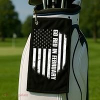 Go Red In February Heart Disease Awareness Flag Golf Towel thumb 2