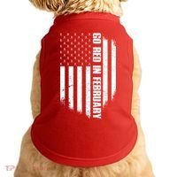 Go Red In February Heart Disease Awareness Flag Doggie Tank thumb 0