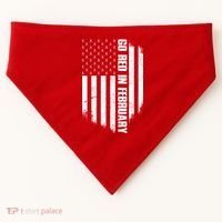 Go Red In February Heart Disease Awareness Flag USA-Made Doggie Bandana thumb 0
