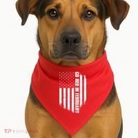 Go Red In February Heart Disease Awareness Flag USA-Made Doggie Bandana thumb 1