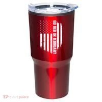 Go Red In February Heart Disease Awareness Flag Tumbler thumb 0
