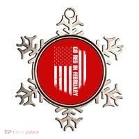Go Red In February Heart Disease Awareness Flag Ornament thumb 0