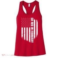Go Red In February Heart Disease Awareness Flag Women's Tank Top thumb 0