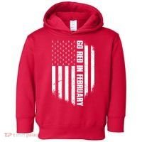 Go Red In February Heart Disease Awareness Flag Toddler Hoodie thumb 0