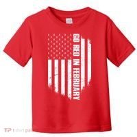 Go Red In February Heart Disease Awareness Flag Toddler T-Shirt thumb 0