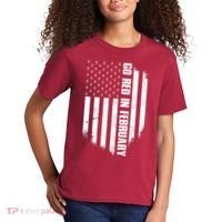 Go Red In February Heart Disease Awareness Flag Kids T-Shirt thumb 2