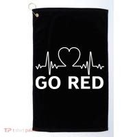 Go Red Pulse Heart Disease Awareness Golf Towel thumb 0