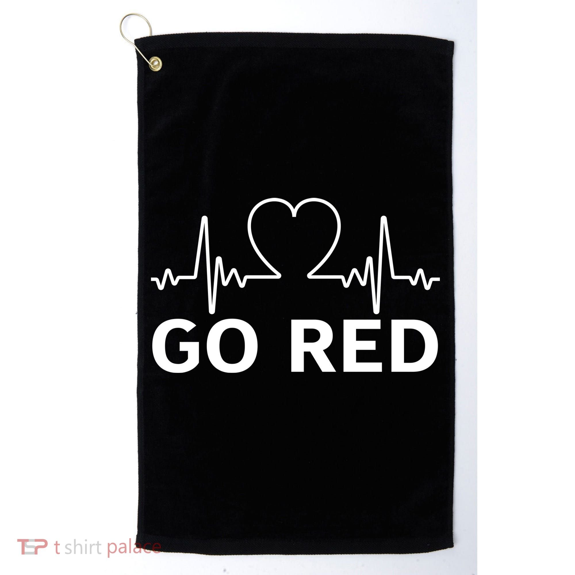 Go Red Pulse Heart Disease Awareness Golf Towel