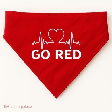 Go Red Pulse Heart Disease Awareness USA-Made Doggie Bandana