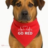 Go Red Pulse Heart Disease Awareness USA-Made Doggie Bandana thumb 1