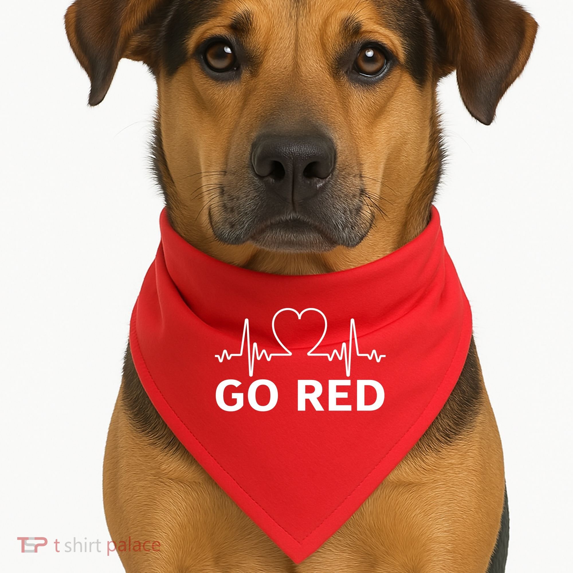 Go Red Pulse Heart Disease Awareness USA-Made Doggie Bandana