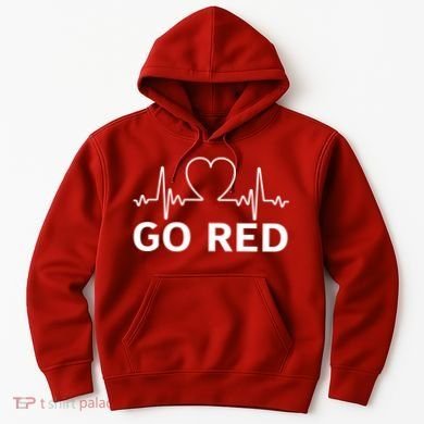Go Red Pulse Heart Disease Awareness Hoodie