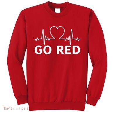 Go Red Pulse Heart Disease Awareness Sweatshirt