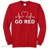 Go Red Pulse Heart Disease Awareness Sweatshirt thumb 0