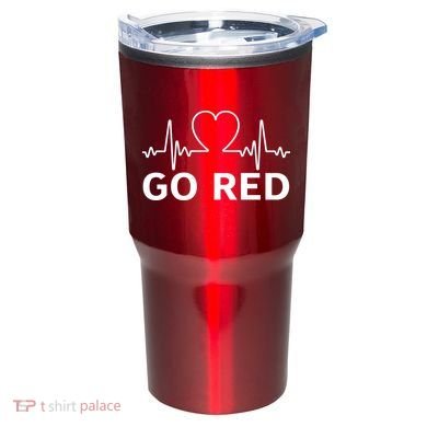 Go Red Pulse Heart Disease Awareness Tumbler