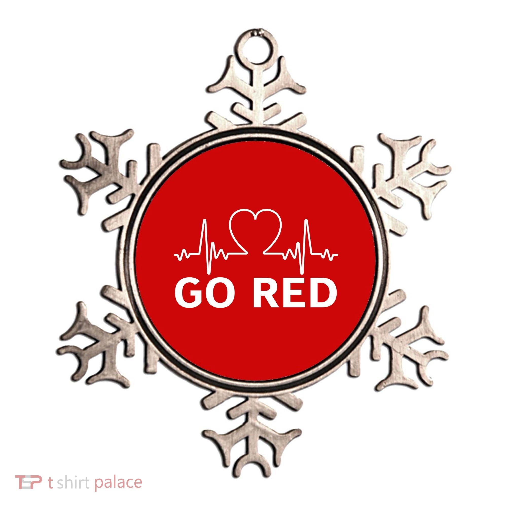 Go Red Pulse Heart Disease Awareness Ornament