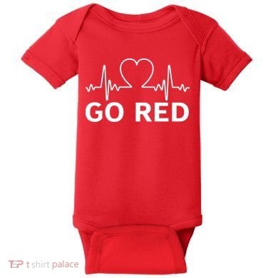 Go Red Pulse Heart Disease Awareness Baby Bodysuit