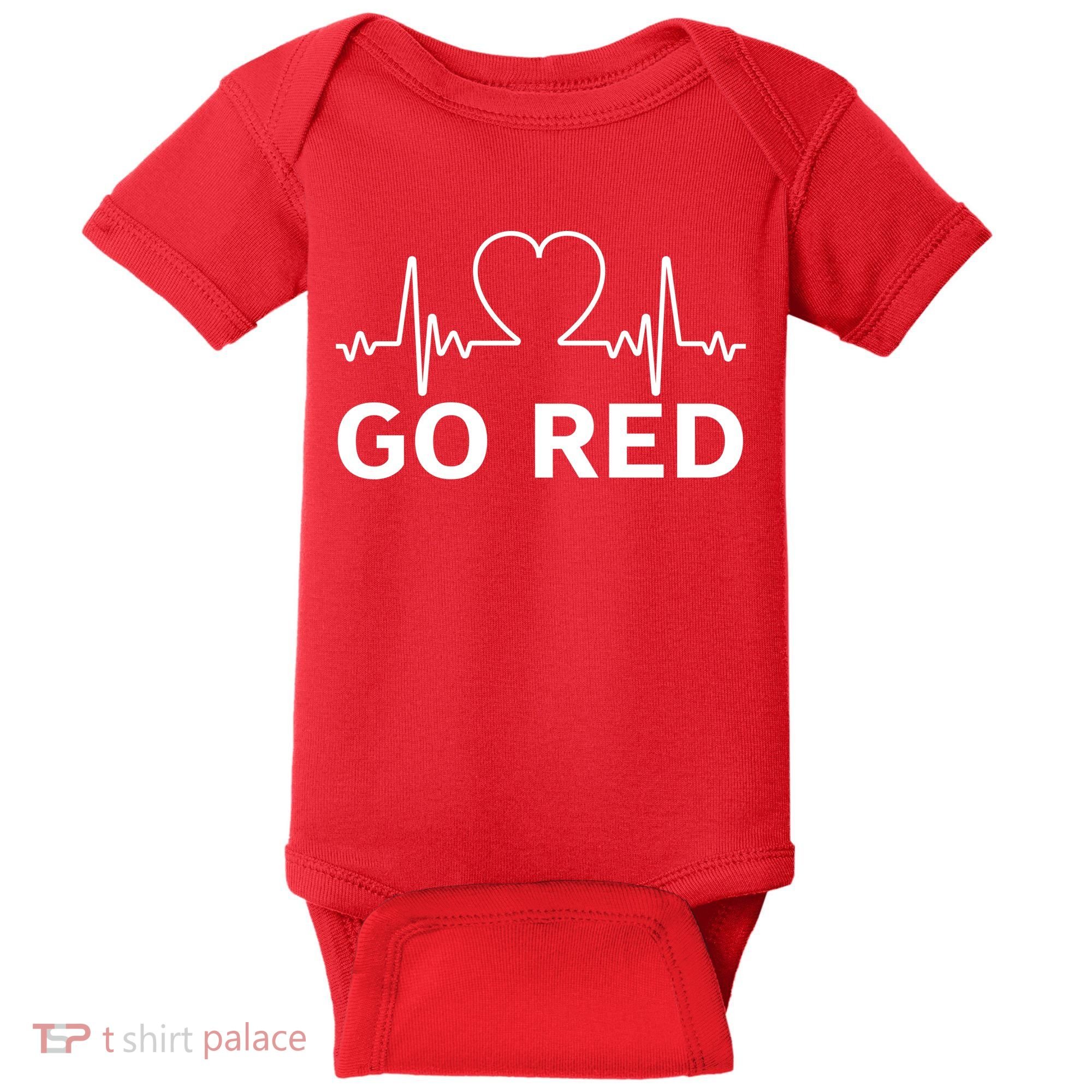 Go Red Pulse Heart Disease Awareness Baby Bodysuit