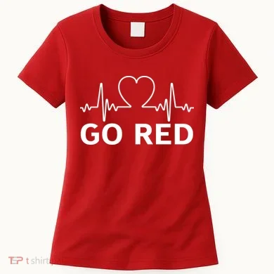 Go Red Pulse Heart Disease Awareness Women's T-Shirt