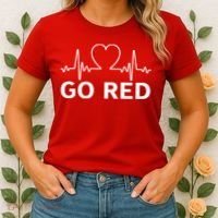Go Red Pulse Heart Disease Awareness Women's T-Shirt thumb 2