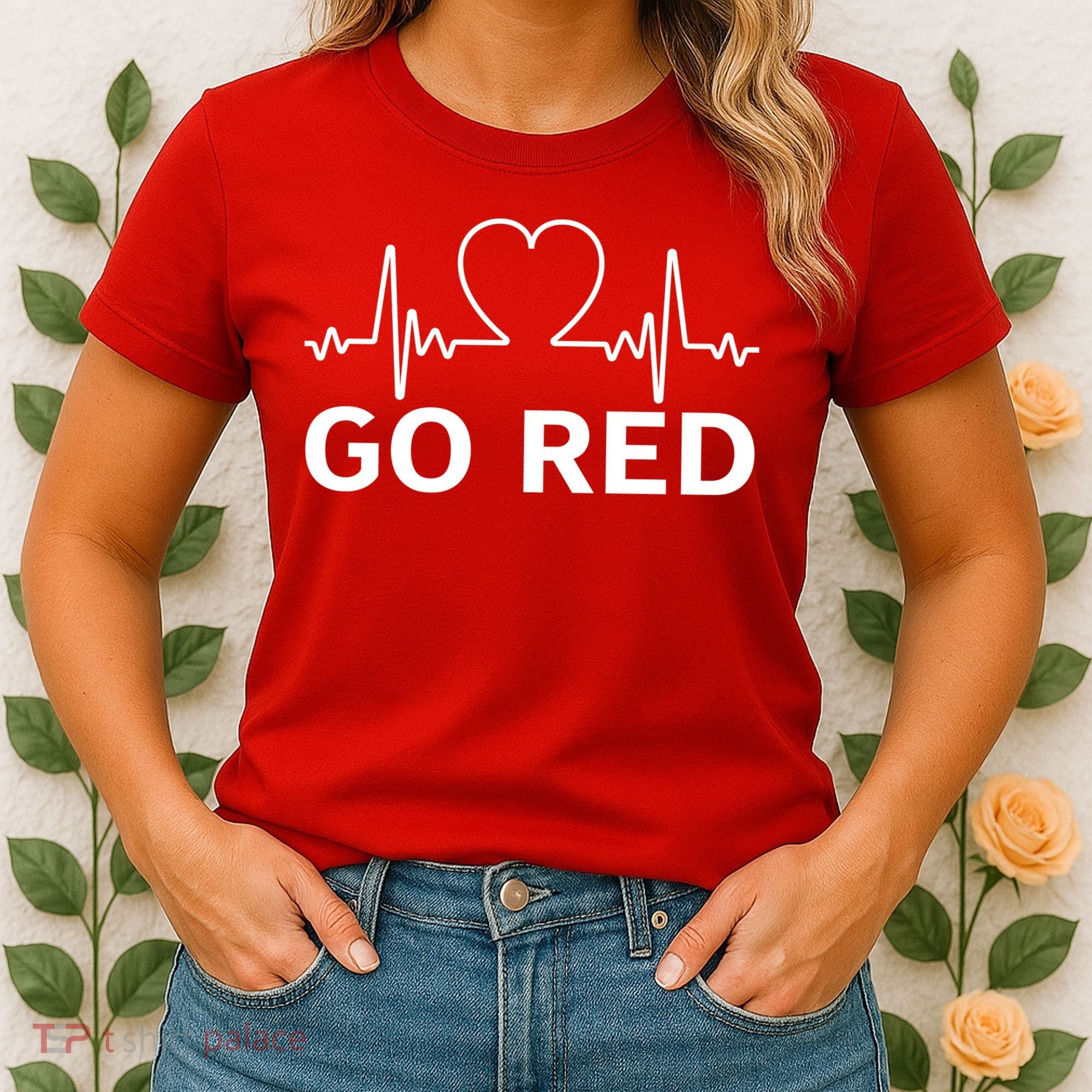 Go Red Pulse Heart Disease Awareness Women's T-Shirt