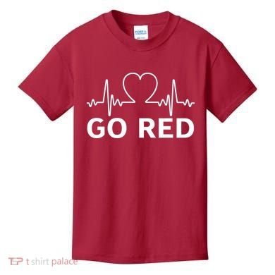 Go Red Pulse Heart Disease Awareness Kids T-Shirt