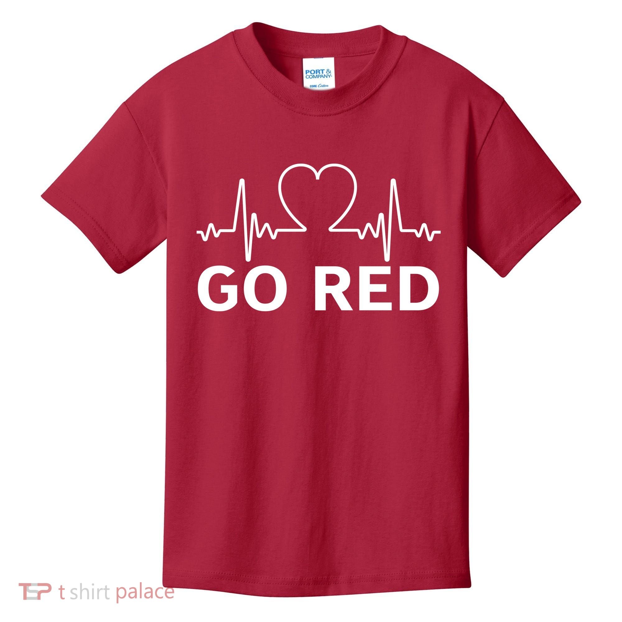 Go Red Pulse Heart Disease Awareness Kids T-Shirt