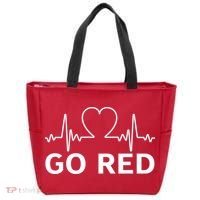 Go Red Pulse Heart Disease Awareness Tote Bag thumb 0