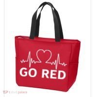 Go Red Pulse Heart Disease Awareness Tote Bag thumb 3
