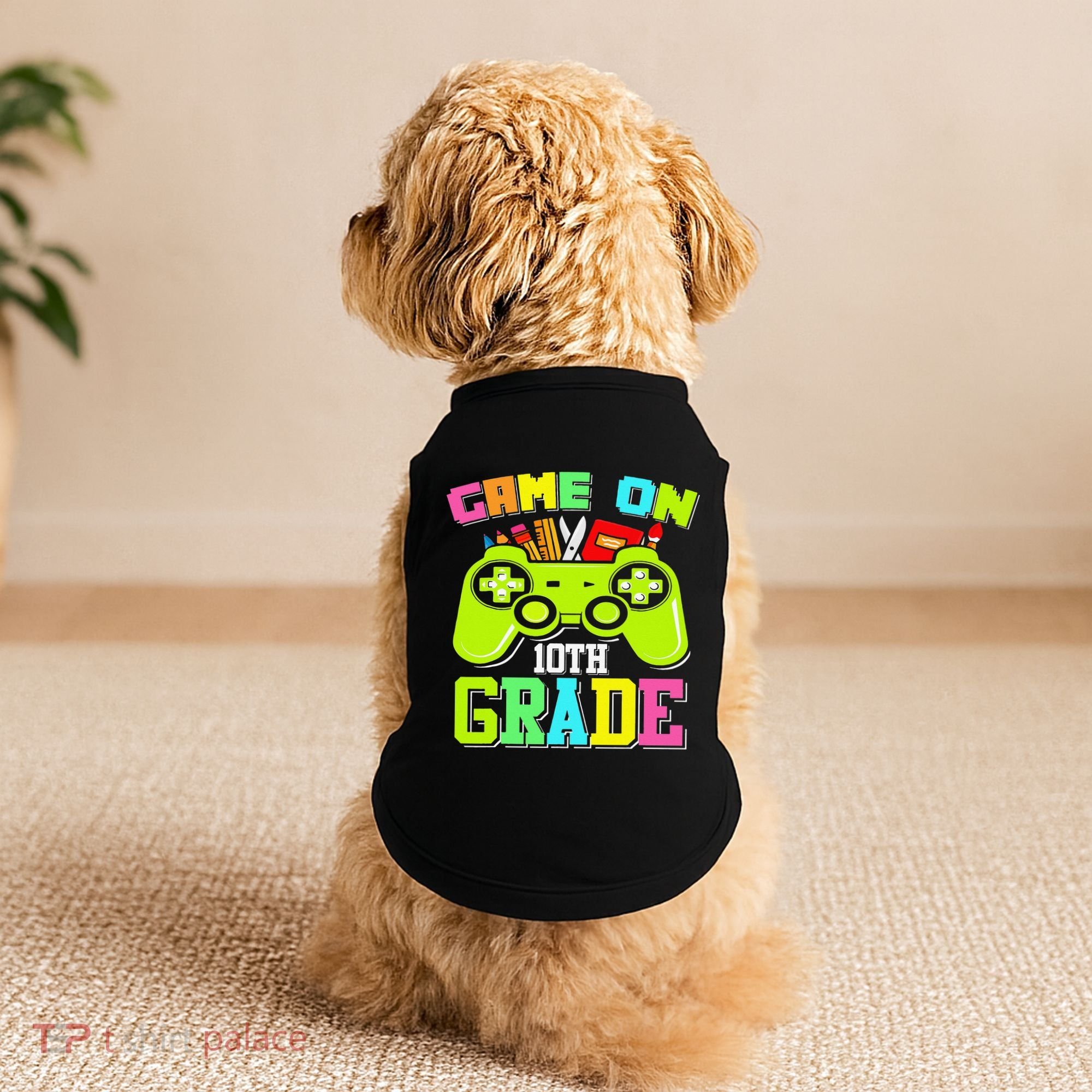 Game On 10th Grade Gamer Back to School Students Doggie Tank