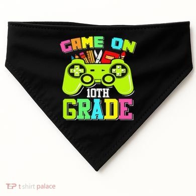 Game On 10th Grade Gamer Back to School Students USA-Made Doggie Bandana