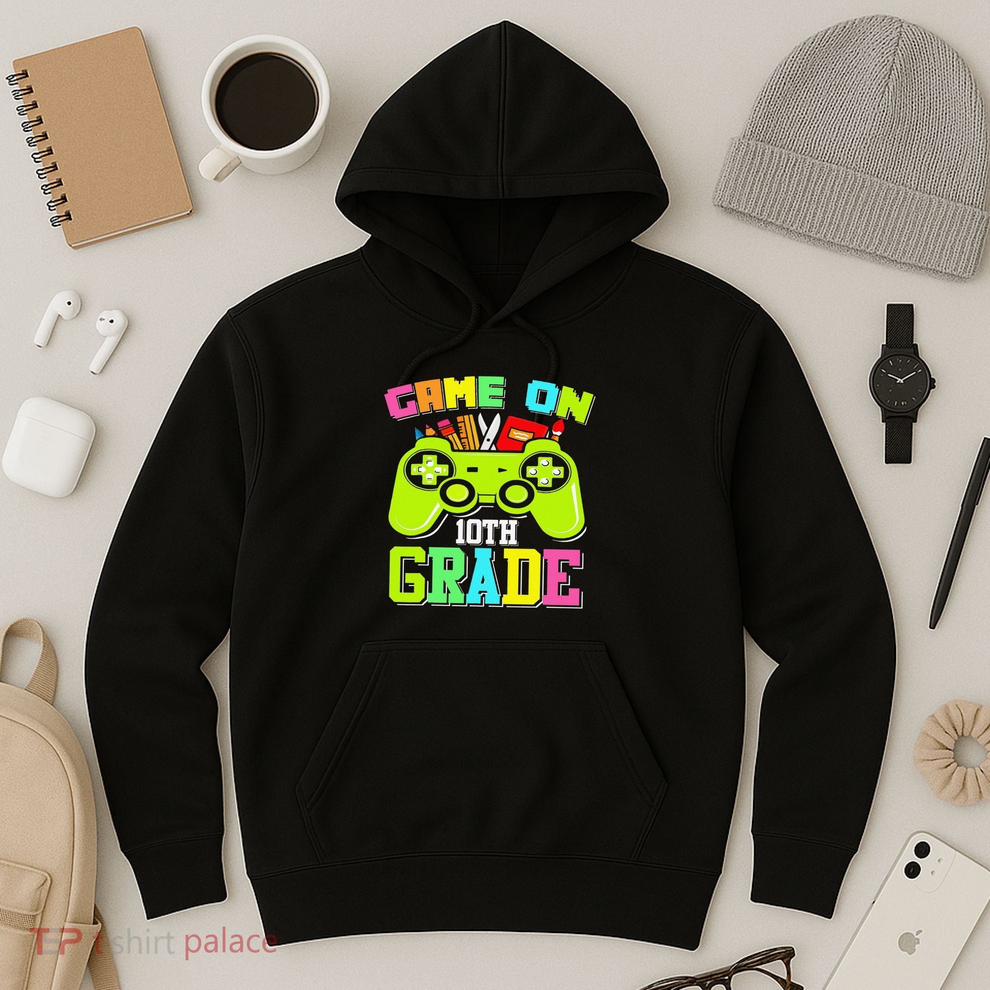 Game On 10th Grade Gamer Back to School Students Hoodie